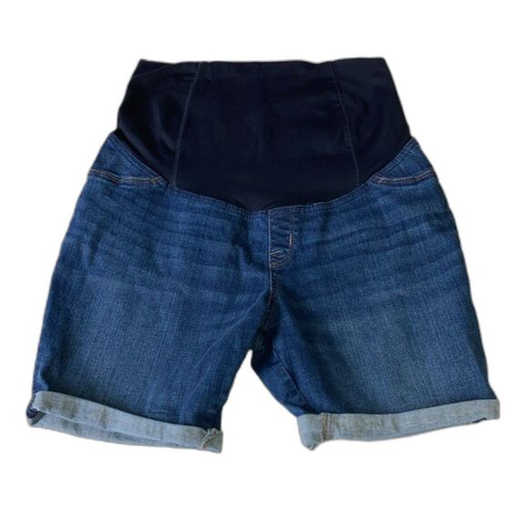 Maternity Bermuda Blue Denim Jean Shorts by Ingrid and Isabel Womens Size 10 - Picture 1 of 14